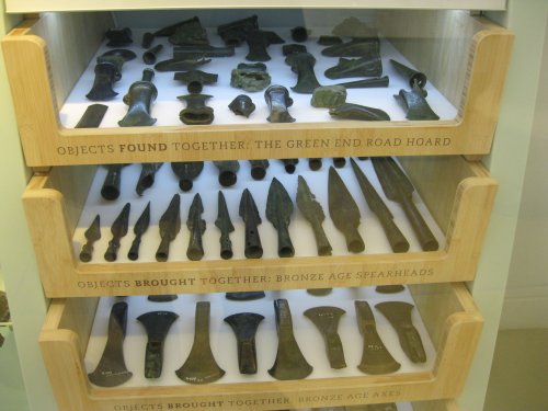 Spear heads and axes from the Bronze age Cambridge Museum of Archaeology and Anthropology