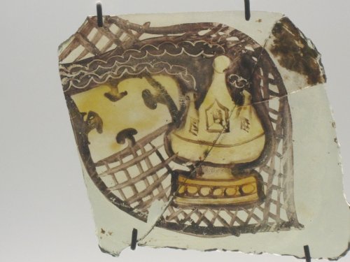 Fragments of medieval stained glass Cambridge Museum of Archaeology and Anthropology