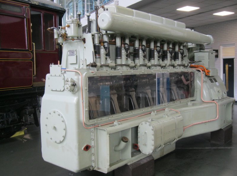 Picture of a Sulzer diesel engine that powers a Class 24 diesel locomotive.