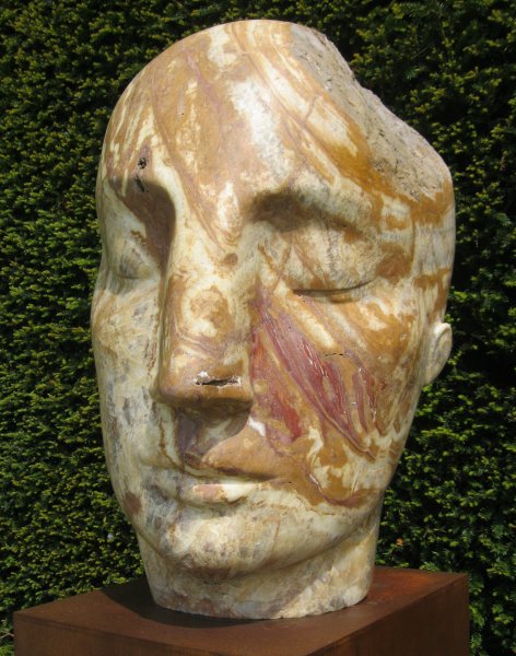 Emily Young (b. 1951), Red Tear, 2022, Persian Onyx Thirsk Hall Sculpture Garden, North Yorkshire, England