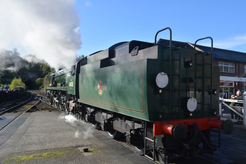 Rear view of the tender of 34028 EDDYSTONE, which was built at Eastleigh in 1946 and rebuilt in 1958 34028 EDDYSTONE West Country Class Southern Region