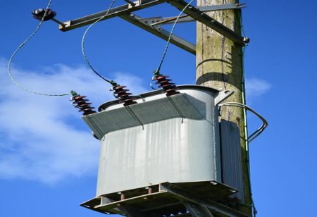 small transformer converts the higher voltage supply to a lower one appropriate for domestic supply.