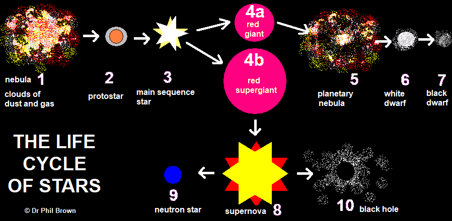 life cycle of stars diagram graphic image