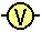 electrical circuit symbol for a voltmeter to measure potential difference p.d.