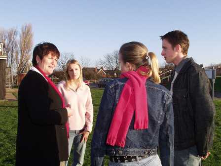 6th form students and the Head Rachel Totton