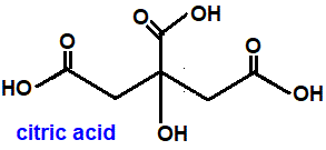 citric acid molecular structure skeletal formula