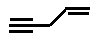 structural skeletal formula of pent-1-en-4-yne, pent-4-en-1-yne, 4-penten-1-yne, isomer of molecular formula C5H6