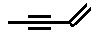 structural skeletal formula of pent-1-en-3-yne, 1-penten-3-yne isomer of molecular formula C5H6