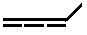structural skeletal formula of penta-1,2,3-triene, 1,2,3-pentatriene isomer of molecular formula C5H6