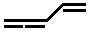 structural skeletal formula of penta-1,2,4-triene, 1,2,4-pentatriene isomer of molecular formula C5H6