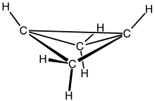 displayed structural formula of bicyclobutane bicyclo[1.1.0]butane isomers of C4H6 molecular mass 54
