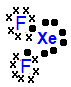 Lewis dot & cross diagram for XeF2 xenon(II) fluoride