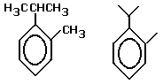 1-methyl-2-(1-methylethyl)benzene condensed structural formula skeletal formula isomer of C10H14