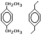 1,4-diethylbenzene condensed structural formula skeletal formula isomer of C10H14