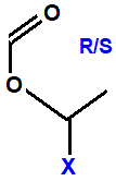 structural skeletal formula 1-fluoroethyl methanoate, 1-chloroethyl methanoate, 1-bromoethyl methanoate, 1-iodoethyl methanoate R/S isomers