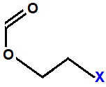 structural skeletal formula 2-fluoroethyl methanoate, 2-chloroethyl methanoate, 2-bromoethyl methanoate, 2-iodoethyl methanoate