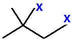 1,2-difluoro-2-methylpropane,  1,2-dichloro-2-methylpropane, 1,2-dibromo-2-methylpropane,  1,2-diiodo-2-methylpropane skeletal formula constitutional structural formula isomers of C4H8F2 C4H8Cl2 C4H8Br2
