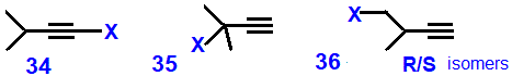 halo-alkyl-butynes skeletal formula C5H7F, C5H7Cl, C5H7Br, C5H7I isomers