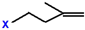 4-fluoro-2-methylbut-1-ene,  4-chloro-2-methylbut-1-ene,  4-bromo-2-methylbut-1-ene,  4-iodo-2-methylbut-1-ene skeletal formula constitutional structural formuka molecular formula