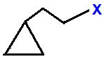 (2-fluoroethyl)cyclopropane,  (2-chloroethyl)cyclopropane,  (2-bromoethyl)cyclopropane,  (2-iodoethyl)cyclopropane skeletal formula constitutional structural formuka molecular formula