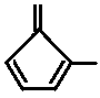 1-methyl-5-methylenecyclopenta-1,3-diene or 1-methyl-5-methylidene-1,3-cyclopentadiene skeletal formula isomer of molecular structure formula C7H8