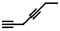 hepta-1,4-diyne or 1,4-heptadiyne skeletal formula isomer of molecular structure formula C7H8