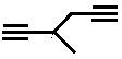 3-methylhexa-1,5-diyne or 3-methyl-1,5-hexadiyne skeletal formula isomer of molecular structure formula C7H8
