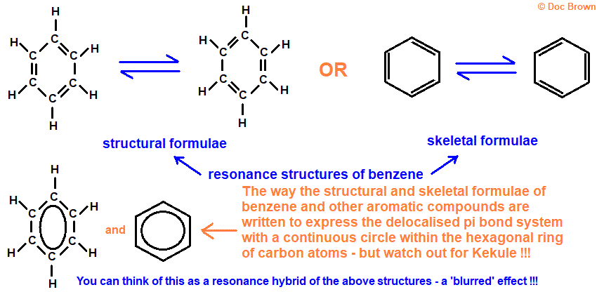 alternating resonance structures for benzene real aromatic structure is a resonance hybrid