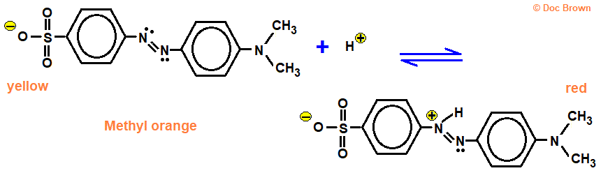 molecular structure of methyl orange indicator in acid or alkali