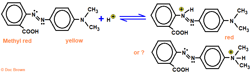 molecular structure of methyl red indicator in acid or alkali