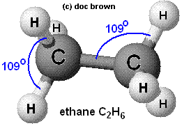 ball ans stick model of ethane alkane