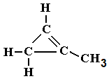 displayed structural formula of 1-methylcyclopropene isomer of molecular formula C4H6