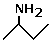 skeletal formula of 2-aminobutane, butan-2-amine